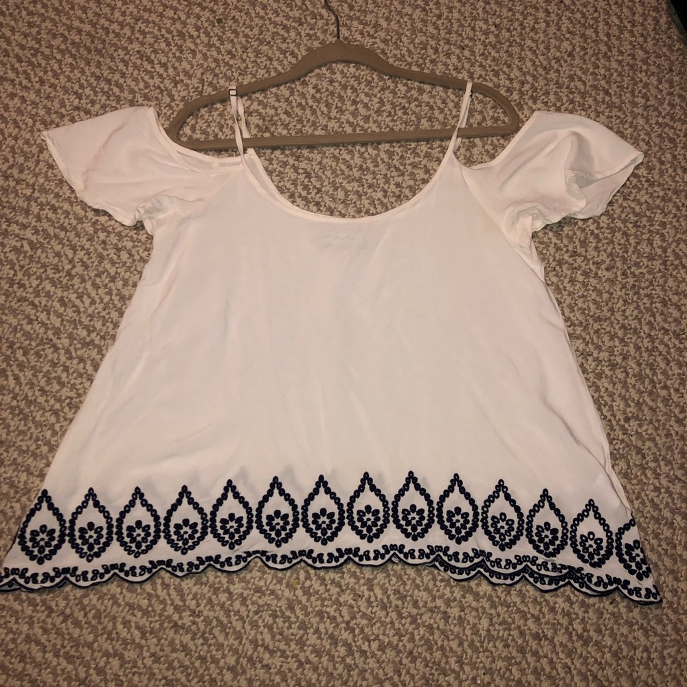 Abercrombie and Fitch white embroidered blouse